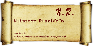 Nyisztor Ruszlán névjegykártya